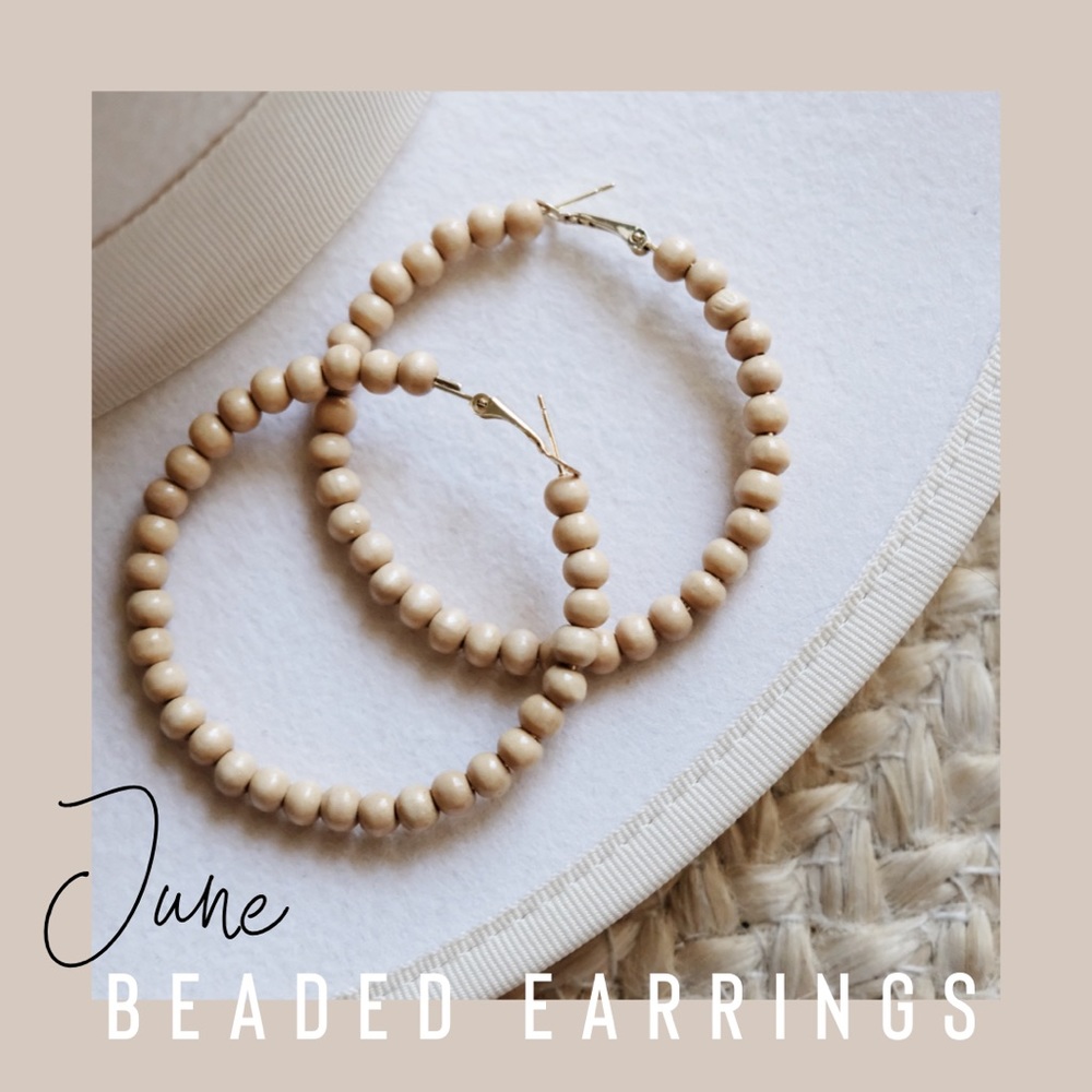 “June” Beaded Hoop Earrings